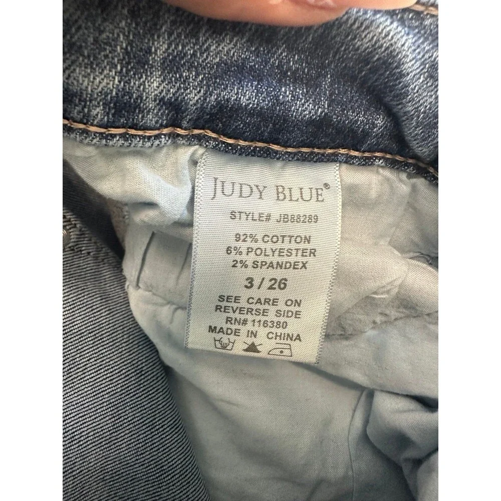 Judy Blue Womens' Distressed Medium Wash Slim Bootcut Denim Jeans 26 Altered Hem